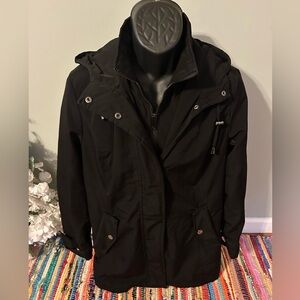 NEW HFX Halifax Traders Long Hooded Coat Winter Outdoor Jacket Black Large